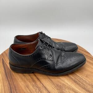 Allen Edmonds Oxfords Mens Size 10 D WingTip Black Leather Lace Up Dress Shoes